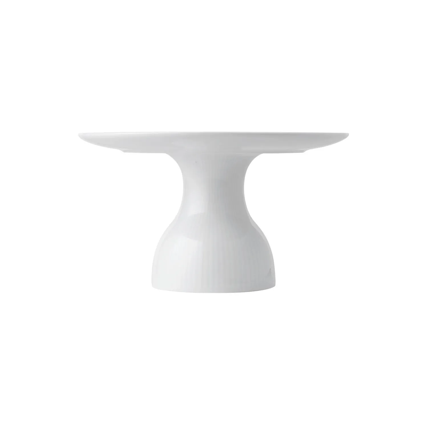 Royal Copenhagen Hvid Riflet fad på fod Ø 20 cm
