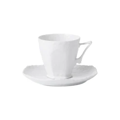 Royal Copenhagen Hvid Riflet Helblonde Kop med Underkop