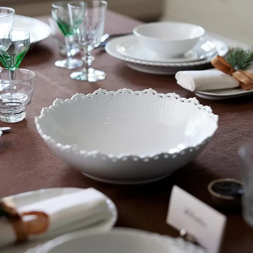 Royal Copenhagen Hvid Riflet Helblonde Skål