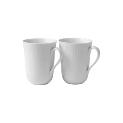 Royal Copenhagen Hvid Riflet krus 36 cl, 2 stk