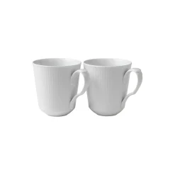 Royal Copenhagen Hvid Riflet krus 38 cl, 2 stk