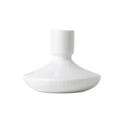 Royal Copenhagen Hvid Riflet lysestage 8 cm
