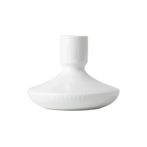 Royal Copenhagen Hvid Riflet lysestage 8 cm