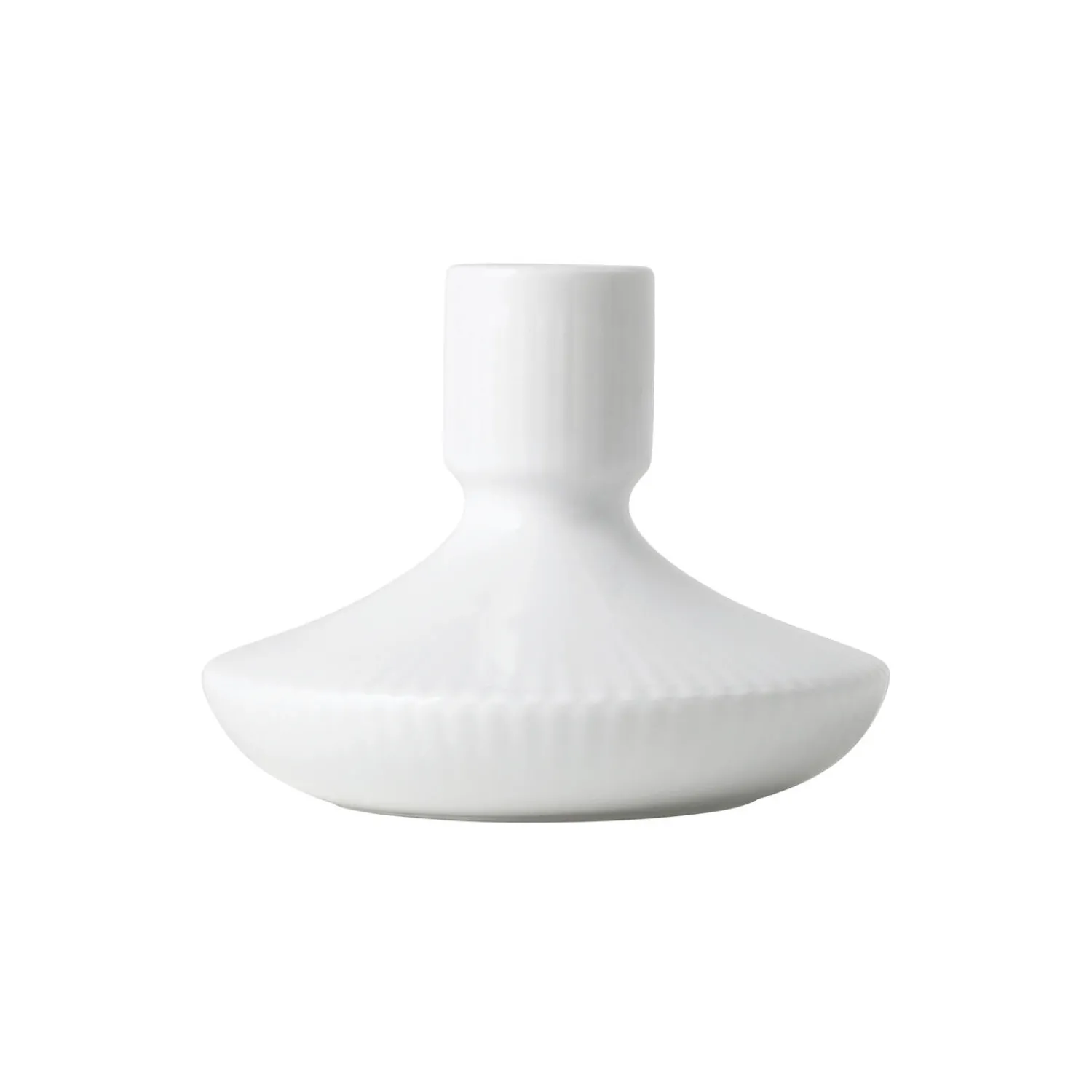 Royal Copenhagen Hvid Riflet lysestage 8 cm