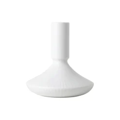 Royal Copenhagen Hvid Riflet lysestage 12 cm