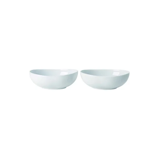 Royal Copenhagen Hvid Riflet oval skål 37 cl, 2 stk