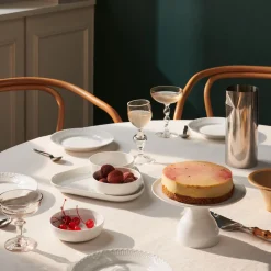 Royal Copenhagen Hvid Riflet serveringssæt 4 dele