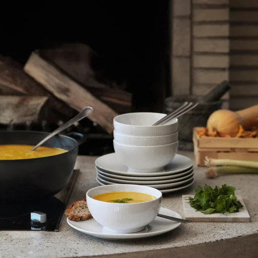 Royal Copenhagen Hvid Riflet skål 73 cl