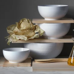 Royal Copenhagen Hvid Riflet skål 110 cl