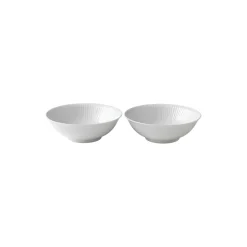 Royal Copenhagen Hvid Riflet skål 35 cl, 2 stk