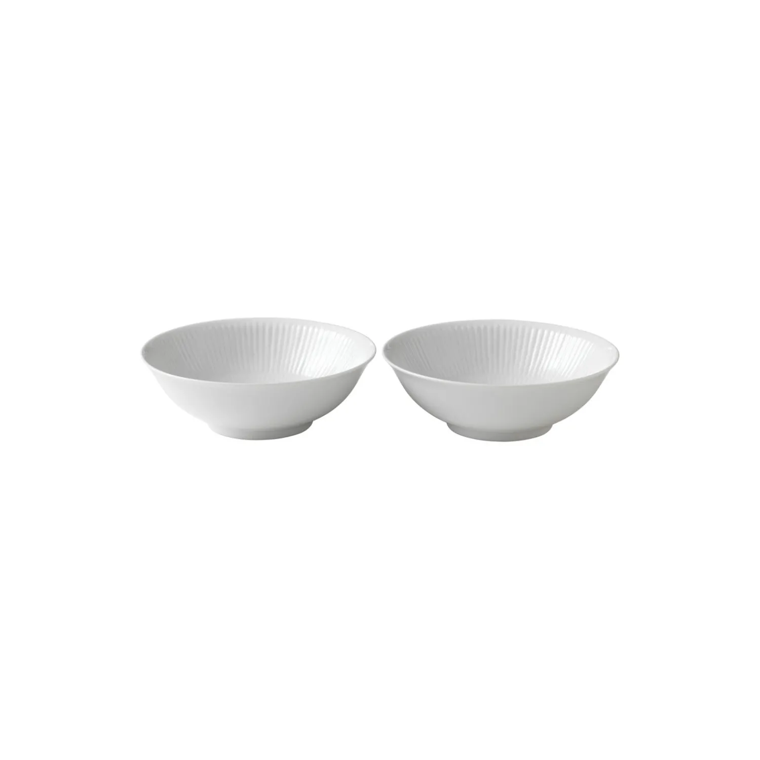 Royal Copenhagen Hvid Riflet skål 35 cl, 2 stk