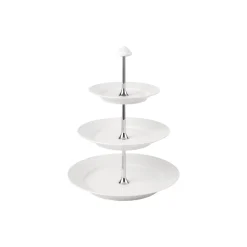 Royal Copenhagen Hvid Riflet étagère 3 lag