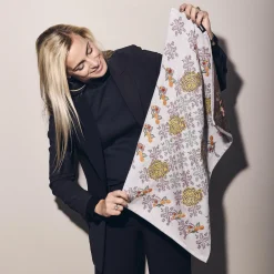 Humdakin Jacquard & Broderet økologisk viskestykke