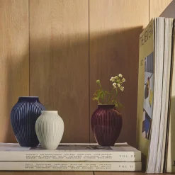 Knabstrup Keramik Knabstrup mini vase ripple 3 Stk., berry, sand, blue