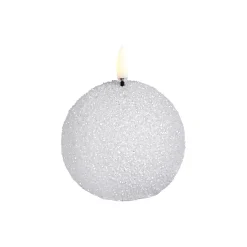 Uyuni Lighting LED round candle, nordic white/glitter
