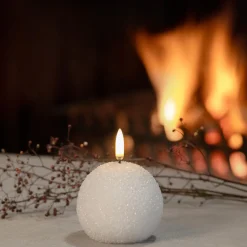 Uyuni Lighting LED round candle, nordic white/glitter
