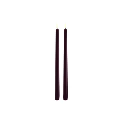 Uyuni Lighting LED slim taper candle 2-pack, wine red