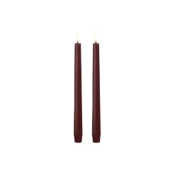 Uyuni Lighting LED taper candle 2-pack, wine red