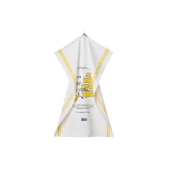 Lexington Lemon Poppy Organic Cotton Kitchen Towel, white/yellow
