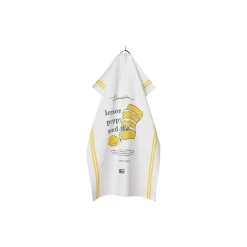 Lexington Lemon Poppy Organic Cotton Kitchen Towel, white/yellow