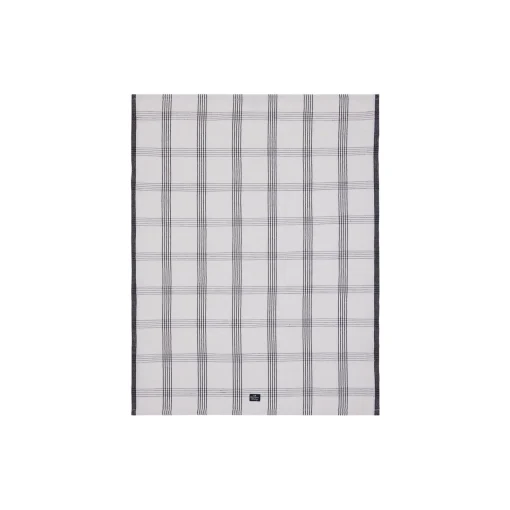 Lexington Linen/Cotton Kitchen Towel, white/black