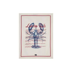 Lexington Lobster Rolls-viskestykke i økologisk bomuldstwill, white/red