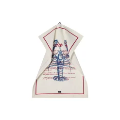 Lexington Lobster Rolls-viskestykke i økologisk bomuldstwill, white/red