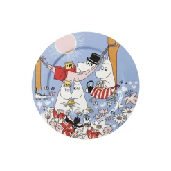 Moomin Arabia Mumi serveringsfad Familietid, blå