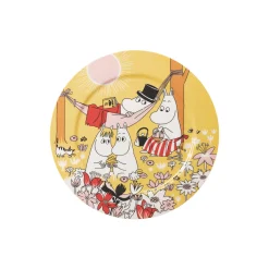 Moomin Arabia Mumi serveringsfad Familietid, gul