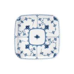 Royal Copenhagen Musselmalet Halvblonde firkantet tallerken 21 cm