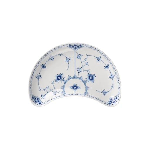 Royal Copenhagen Musselmalet Halvblonde halvmåneformet fad 22 cm