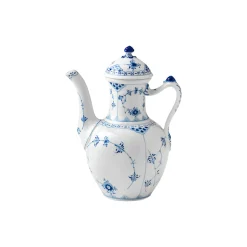 Royal Copenhagen Musselmalet Halvblonde Kaffekande med låg