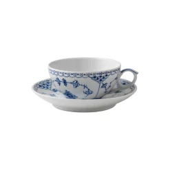 Royal Copenhagen Musselmalet Halvblonde kop med underkop 20 cl