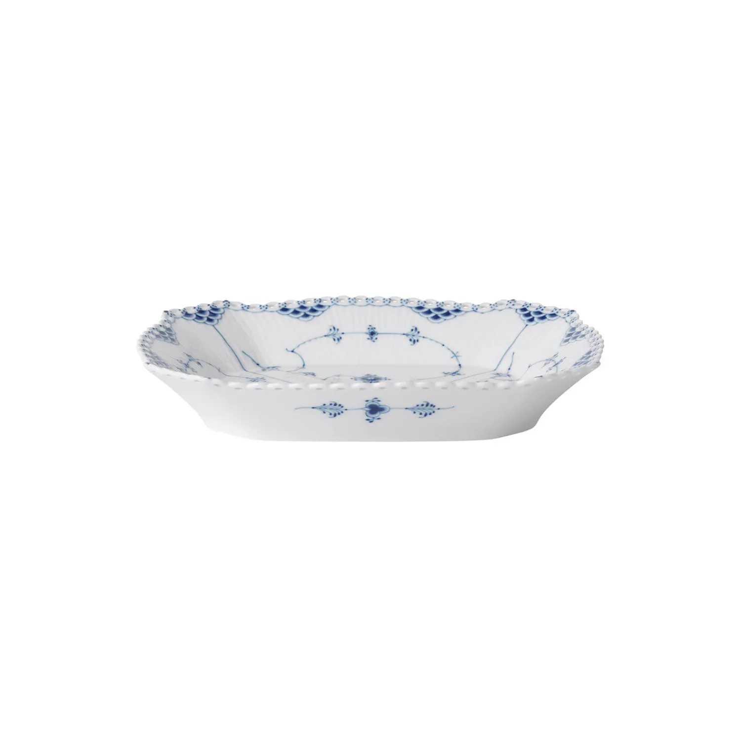 Royal Copenhagen Musselmalet Helblonde firkantet fad 26 cm