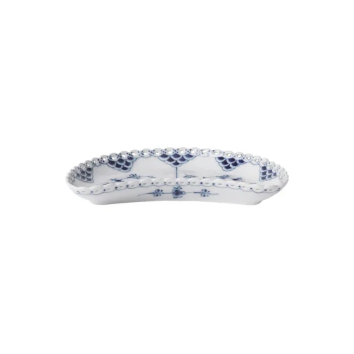 Royal Copenhagen Musselmalet Helblonde halvmåneformet asiet 22 cm