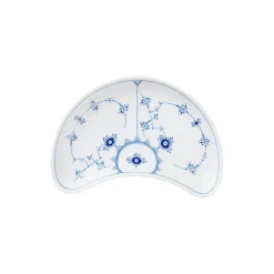 Royal Copenhagen Musselmalet Riflet asiet halvmåneformet 22 cm