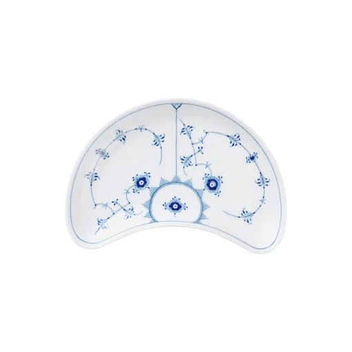 Royal Copenhagen Musselmalet Riflet asiet halvmåneformet 22 cm
