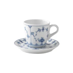 Royal Copenhagen Musselmalet Riflet espressokop med underkop 9 cl