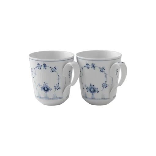 Royal Copenhagen Musselmalet Riflet krus 38 cl, 2 stk.