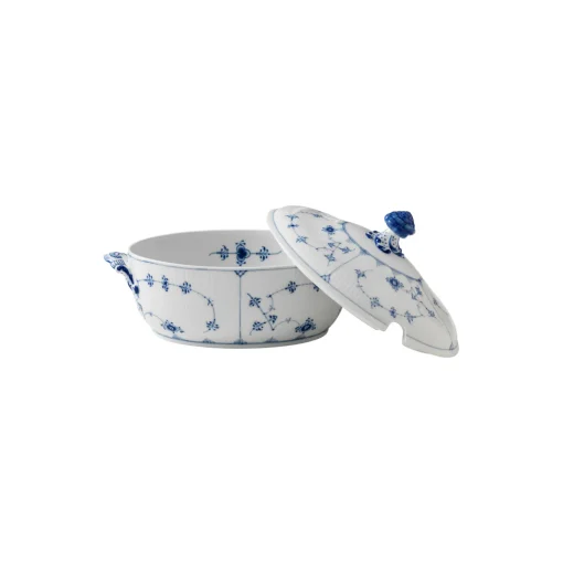 Royal Copenhagen Musselmalet Riflet terrin med låg 200 cl