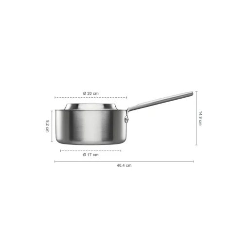 Fiskars Norden Steel kasserolle med låg 2,5 L