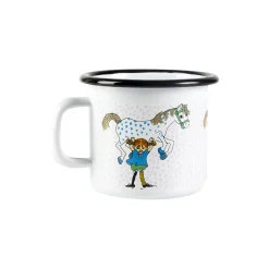 Muurla Pippi emaljekrus pippi og hesten, hvid