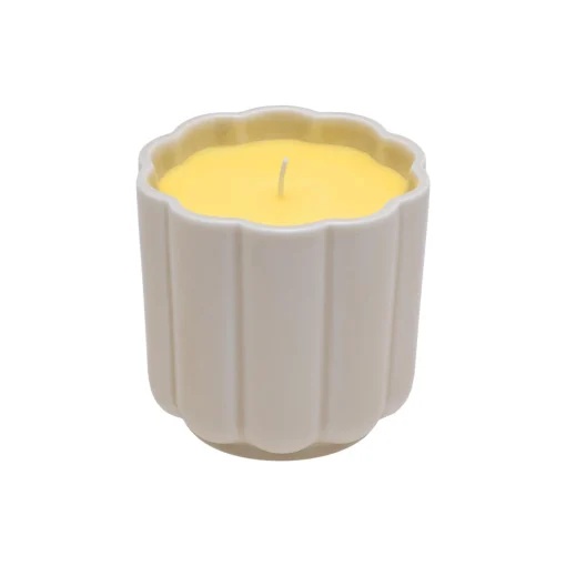 Iittala Play lys i rund keramikform, beige/gul