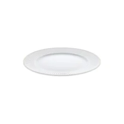 Pillivuyt Plissé flad tallerken Ø 28 cm, hvid/guld