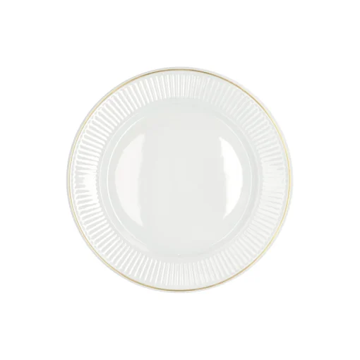 Pillivuyt Plissé tallerken Ø 22 cm, hvid/guld