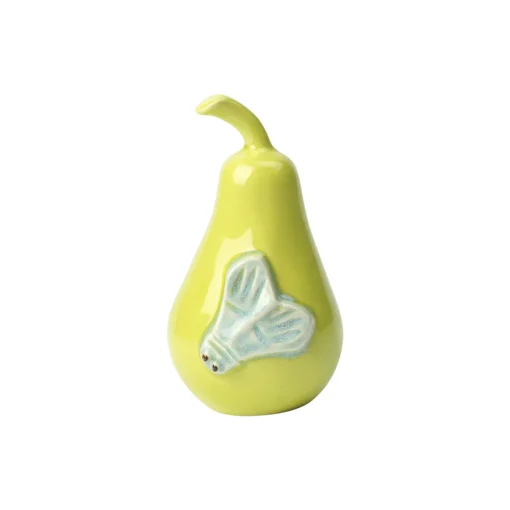 Kähler Poppery Pære med natsværmer figur, apple green/mint