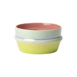 Kähler Poppery Skål, pink/mint/apple green