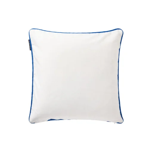 Lexington Pudebetræk i økologisk bomuldstwill med flag, white/sea blue