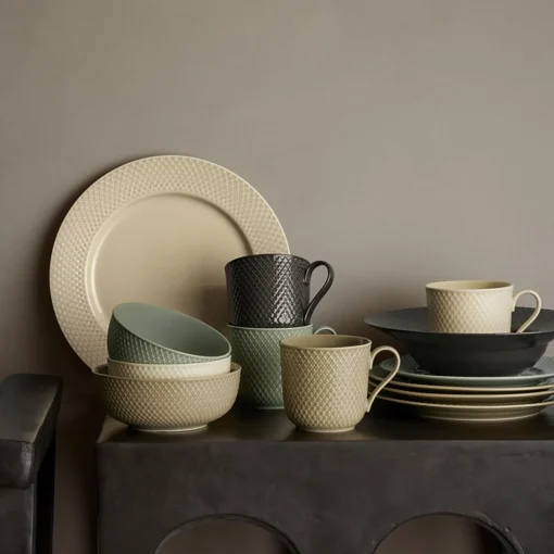 Lyngby Porcelæn Rhombe Earth Frokosttallerken Ø 21 cm, moss