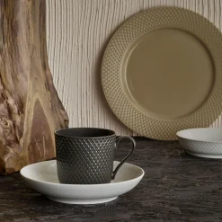 Lyngby Porcelæn Rhombe Earth Frokosttallerken Ø 23 cm, clay